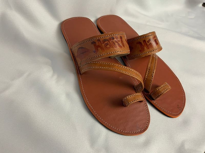 Haitian leather sandals from Port au Prince (womens)