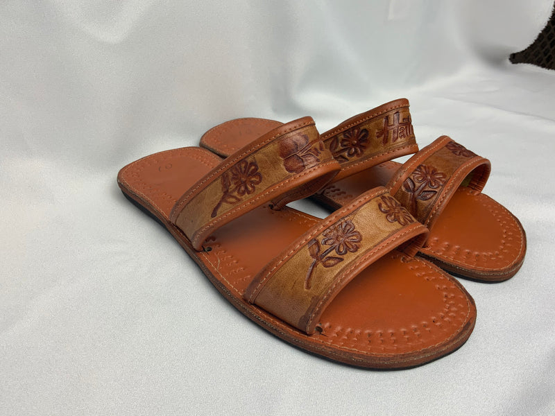 Haitian leather sandals from Port au Prince (Womens)