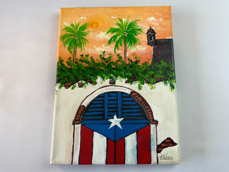 Puerto Rican Canvas Painting from San Juan (Small) 9 1/2” by 7”