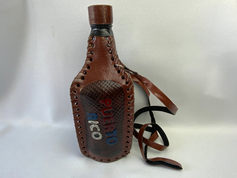 Puerto Rican leather bottle cover from San Juan