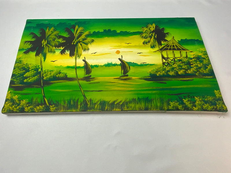Jamaican Canvas Painting from Montego Bay (medium) 20”by11 1/2”