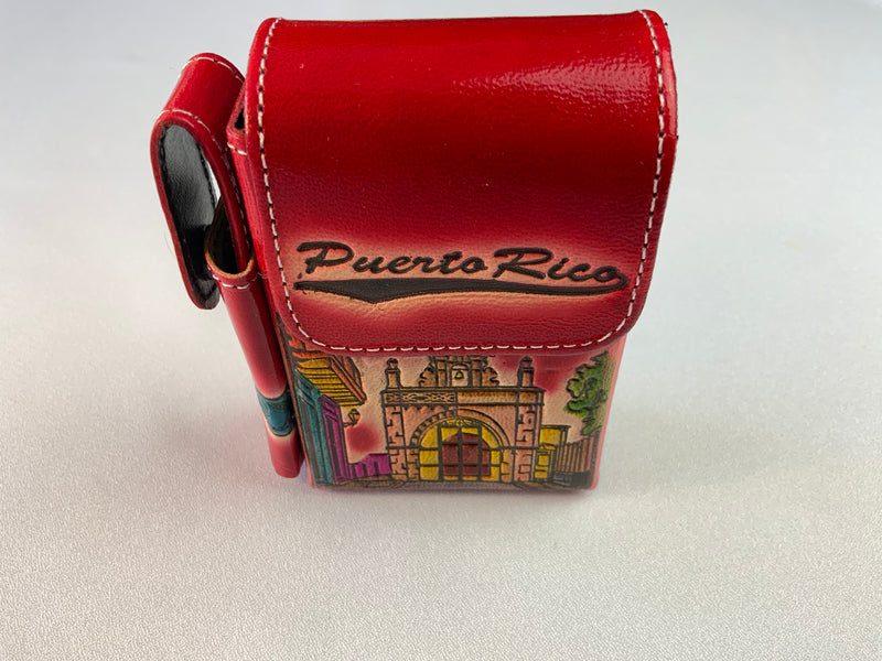 Puerto Rican leather cigarette and lighter holder from San Juan