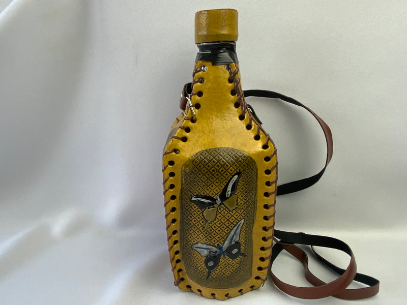 Puerto Rican leather bottle cover from San Juan