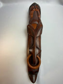 St. Lucia 🇱🇨 Wood Carving, Nose ring Mask 19” (Large)