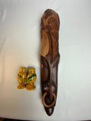 St. Lucia 🇱🇨 Wood Carving. Nose ring Mask 19” (Large)!