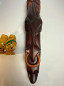 St. Lucia 🇱🇨Wood carved, Nose Ring Mask 19” (Large)!