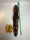 St. Lucia 🇱🇨Wood carved, Nose Ring Mask 19” (Large)!