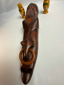 St. Lucia 🇱🇨 Wood Carving, Nose ring Mask 19” (Large)