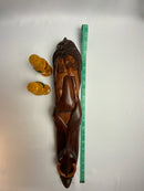 St. Lucia 🇱🇨 Wood Carving, Nose ring Mask 19” (Large)