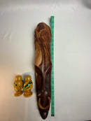 St. Lucia 🇱🇨 Wood Carving. Nose ring Mask 19” (Large)!