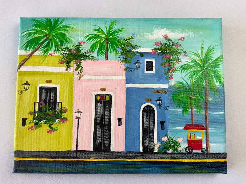 Puerto Rican Canvas Painting from San Juan (Small) 9”by7”