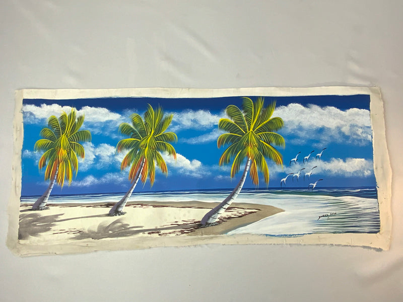Dominican Rep. Canvas Painting from Santo Domingo 12” by 30”