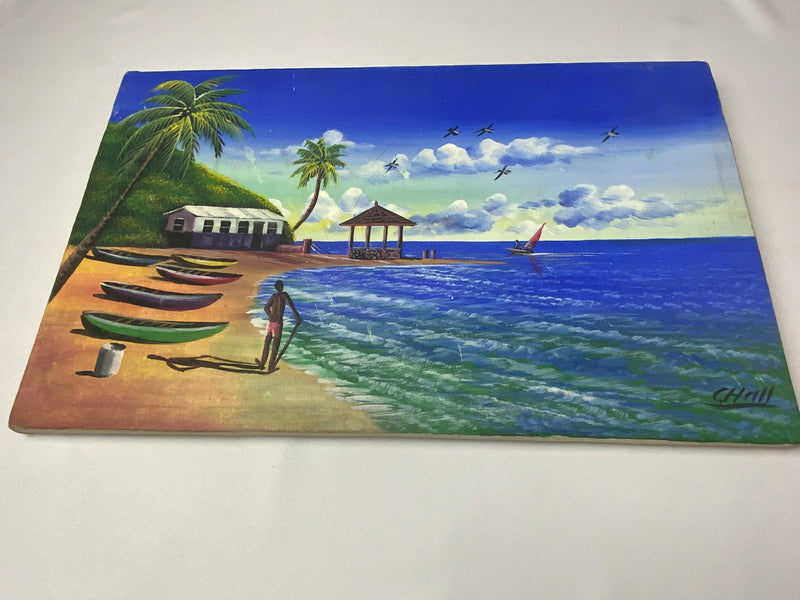 Jamaican Canvas Painting from Montego Bay (Medium) 21”by13”