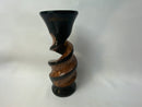 Jamaican Wood Carved Vase from Montego Bay 8” tall