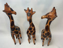 Jamaican Wood Carved Giraffe set from Montego Bay (3 pieces)