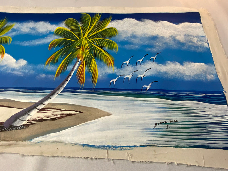 Dominican Rep. Canvas Painting from Santo Domingo 12” by 30”