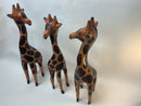 Jamaican Wood Carved Giraffe set from Montego Bay (3 pieces)