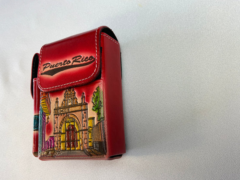 Puerto Rican leather cigarette and lighter holder from San Juan