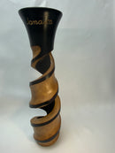 Jamaican Wood Carved Vase from Montego Bay 12” tall