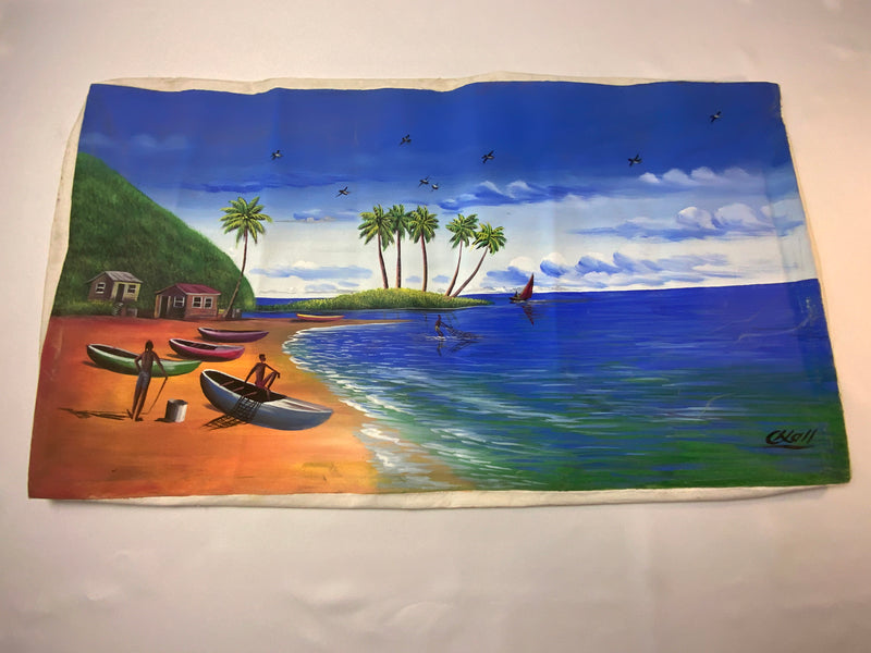 Jamaican Canvas Painting from Montego Bay (Large) 30”by17”