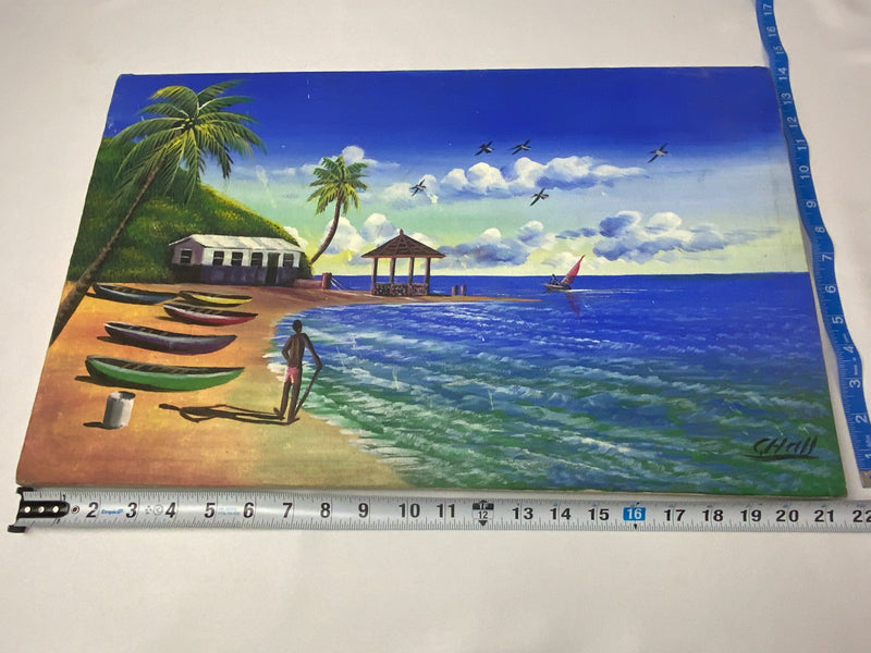 Jamaican Canvas Painting from Montego Bay (Medium) 21”by13”