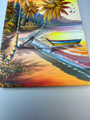 Dominican Rep. Canvas Painting from Santo Domingo 12” by 24”