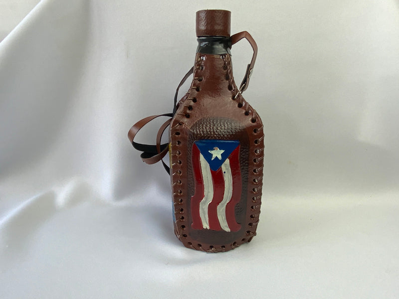 Puerto Rican leather bottle cover from San Juan